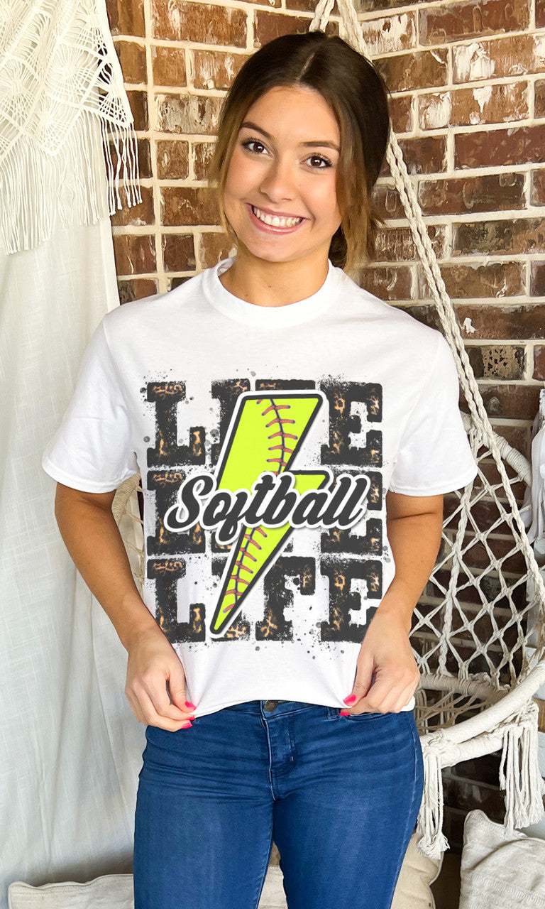 Softball Life Lightning Bolt T-Shirt – Tees2urdoor
