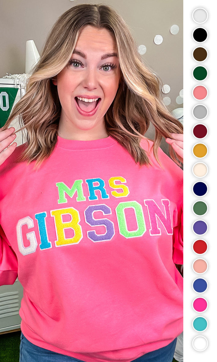 Soft Chenille Custom My Name Is Sweatshirt