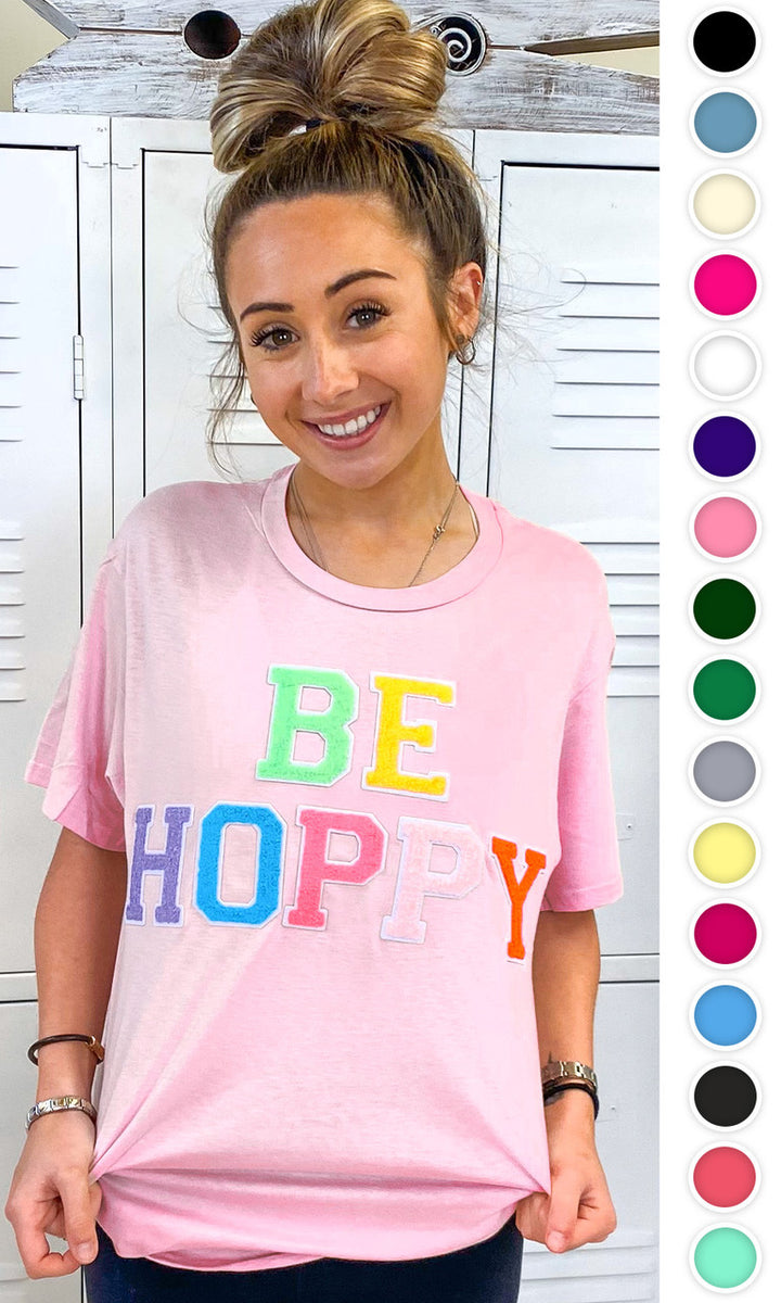 Soft Chenille Be Hoppy Easter Adult Shirt