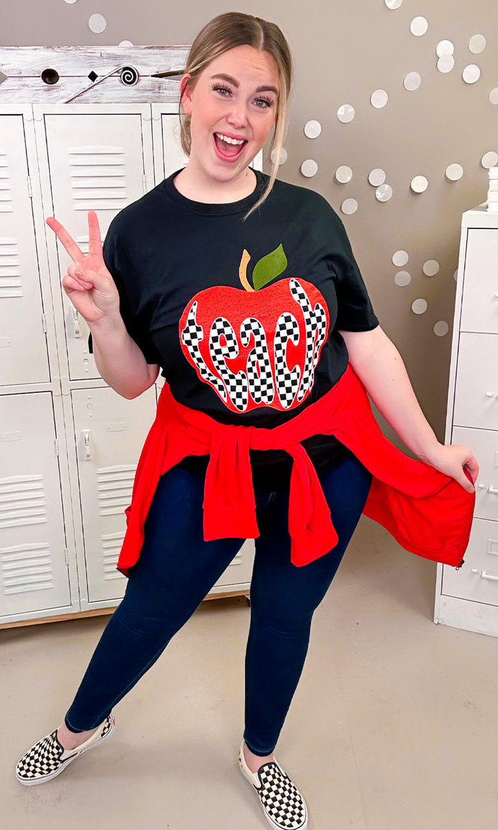 Checkerboard Teach Graphic T-Shirt