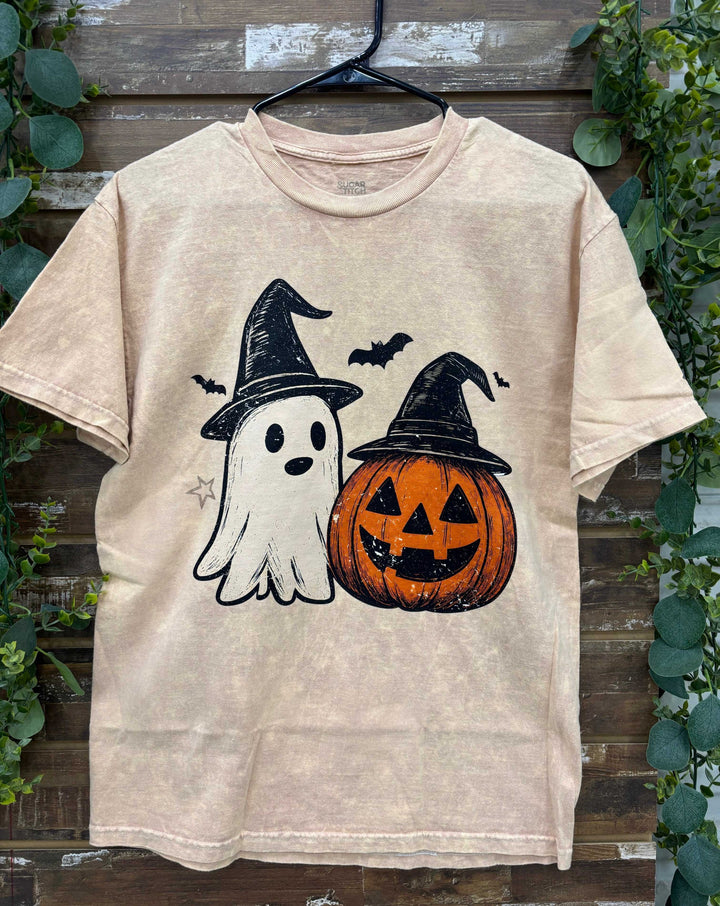 Spooky Friends Mineral Washed Graphic T-Shirt