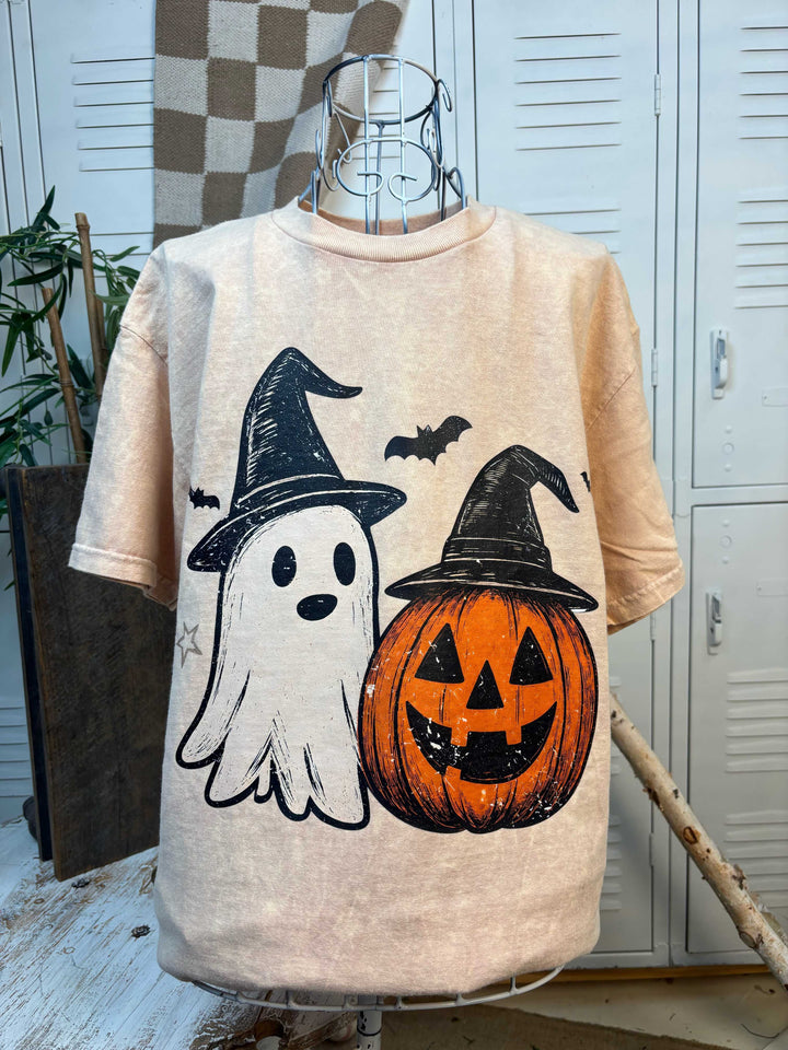 Spooky Friends Mineral Washed Graphic T-Shirt
