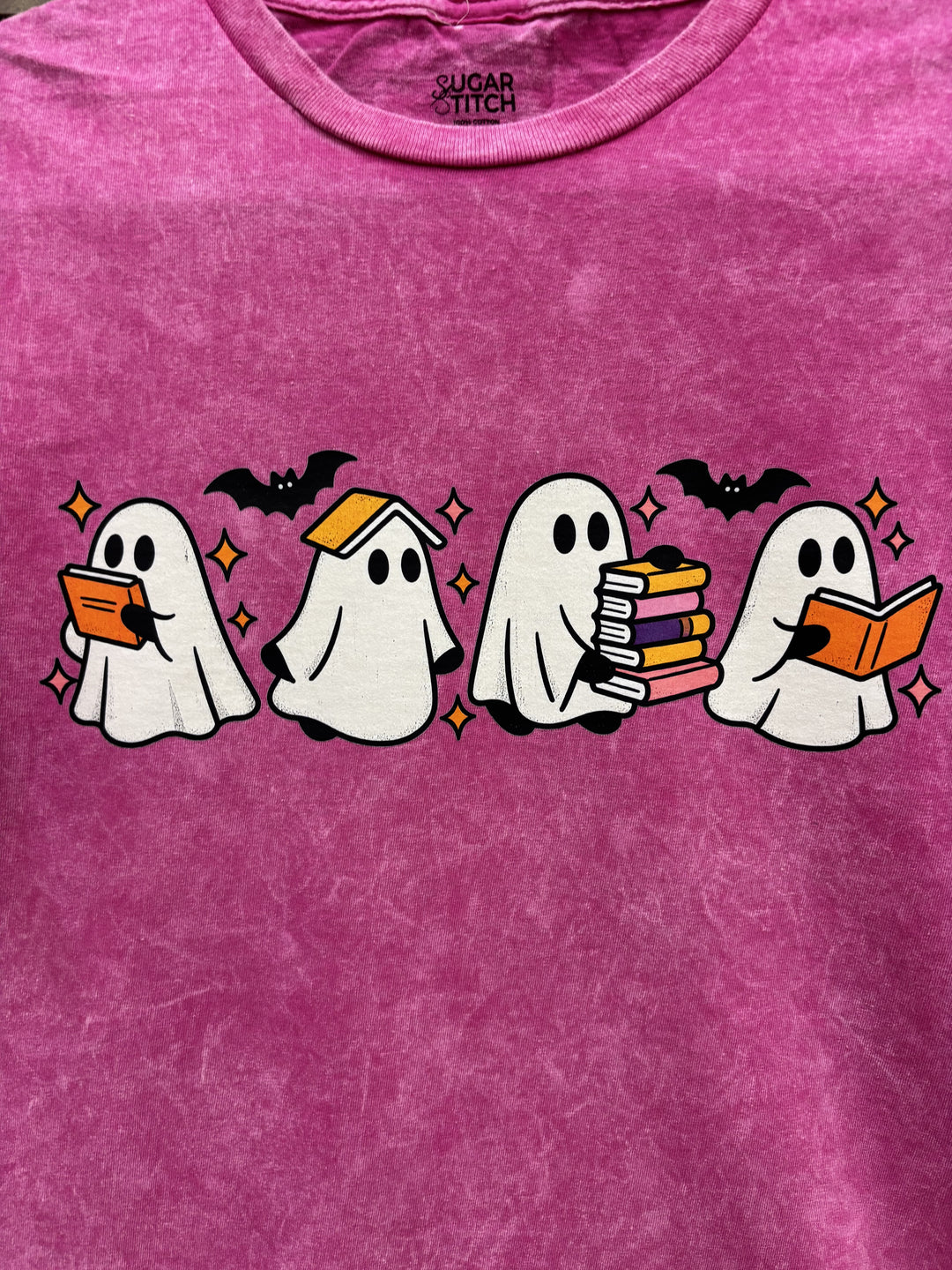 Spooky Books Mineral Washed Graphic T-Shirt