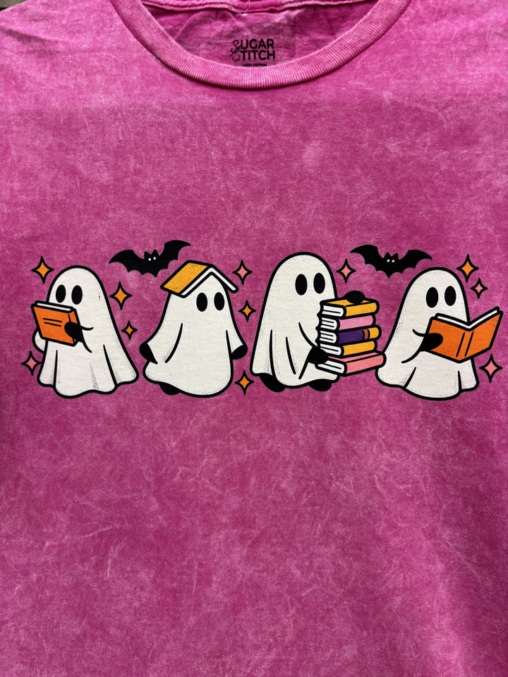 Spooky Books Mineral Washed Graphic T-Shirt