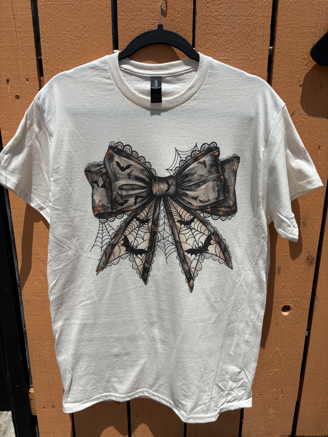 Spooky Bat Bow Graphic T-Shirt