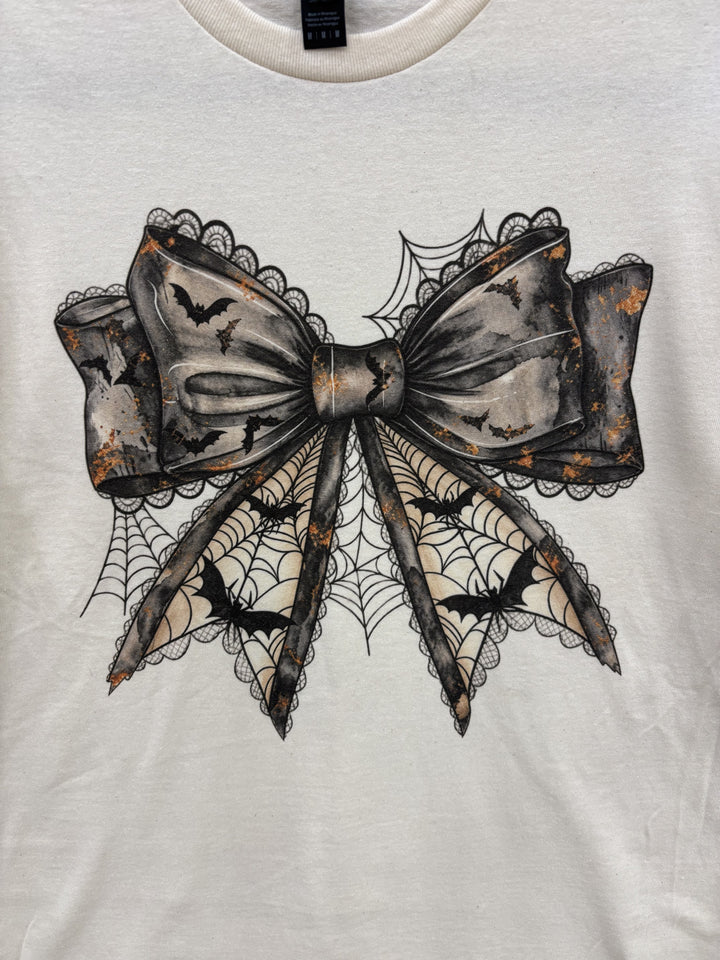 Spooky Bat Bow Graphic T-Shirt