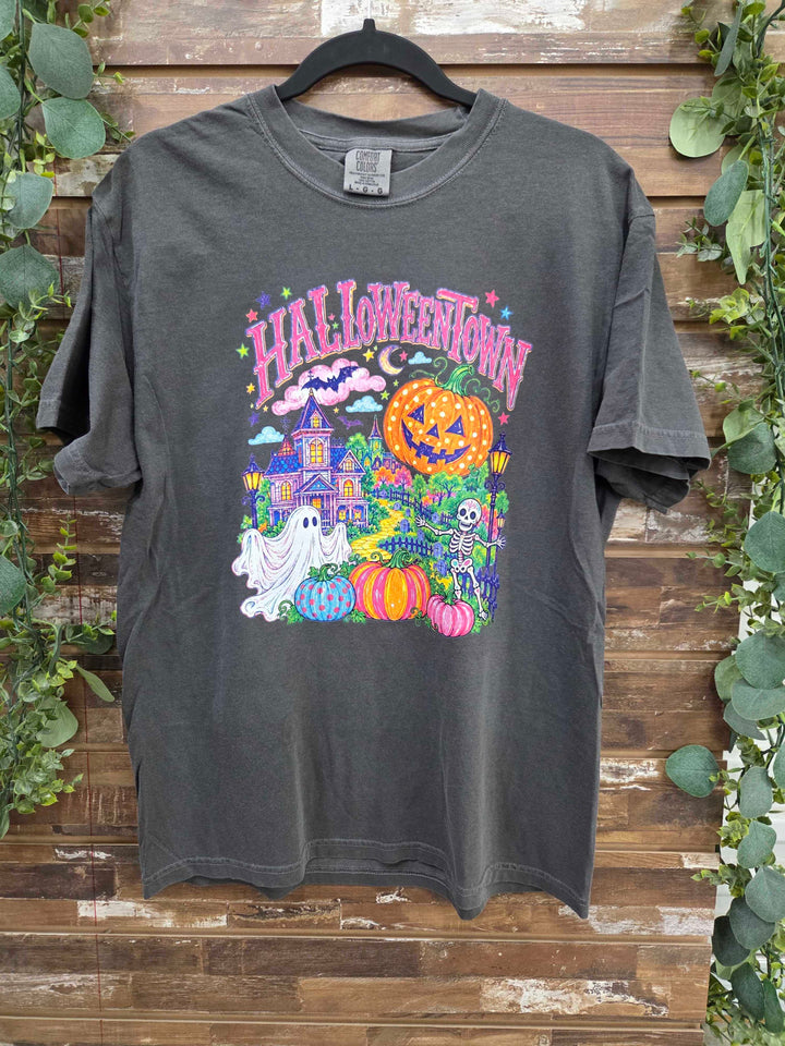Colorful Halloweentown Graphic Comfort Color T-Shirt