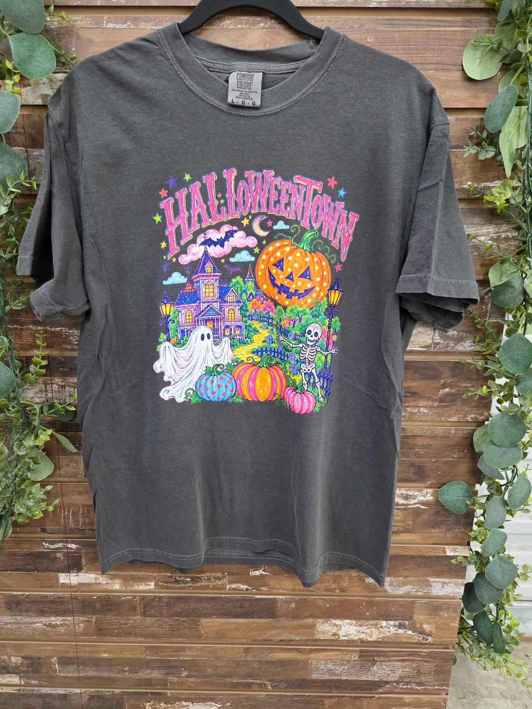 Colorful Halloweentown Graphic Comfort Color T-Shirt
