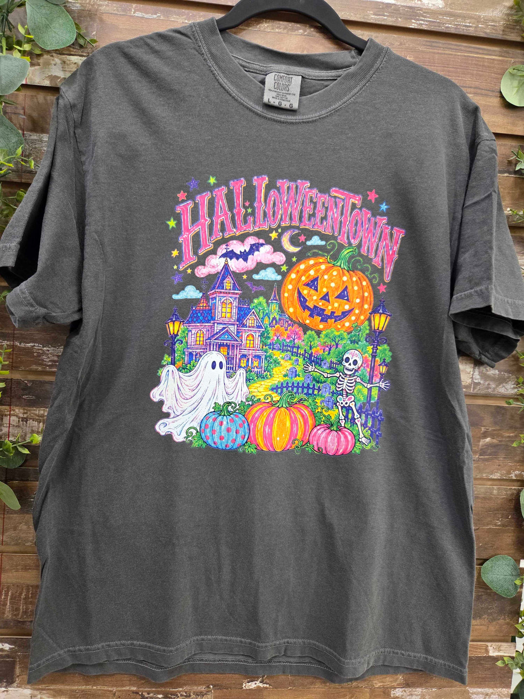 Colorful Halloweentown Graphic Comfort Color T-Shirt