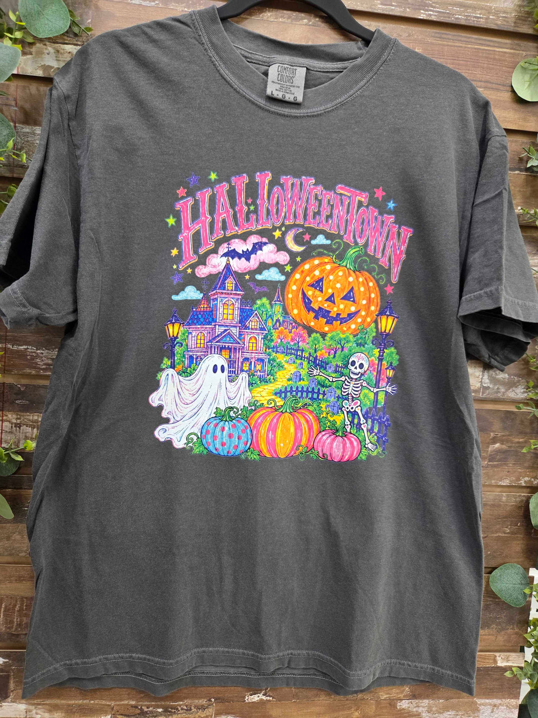 Colorful Halloweentown Graphic Comfort Color T-Shirt