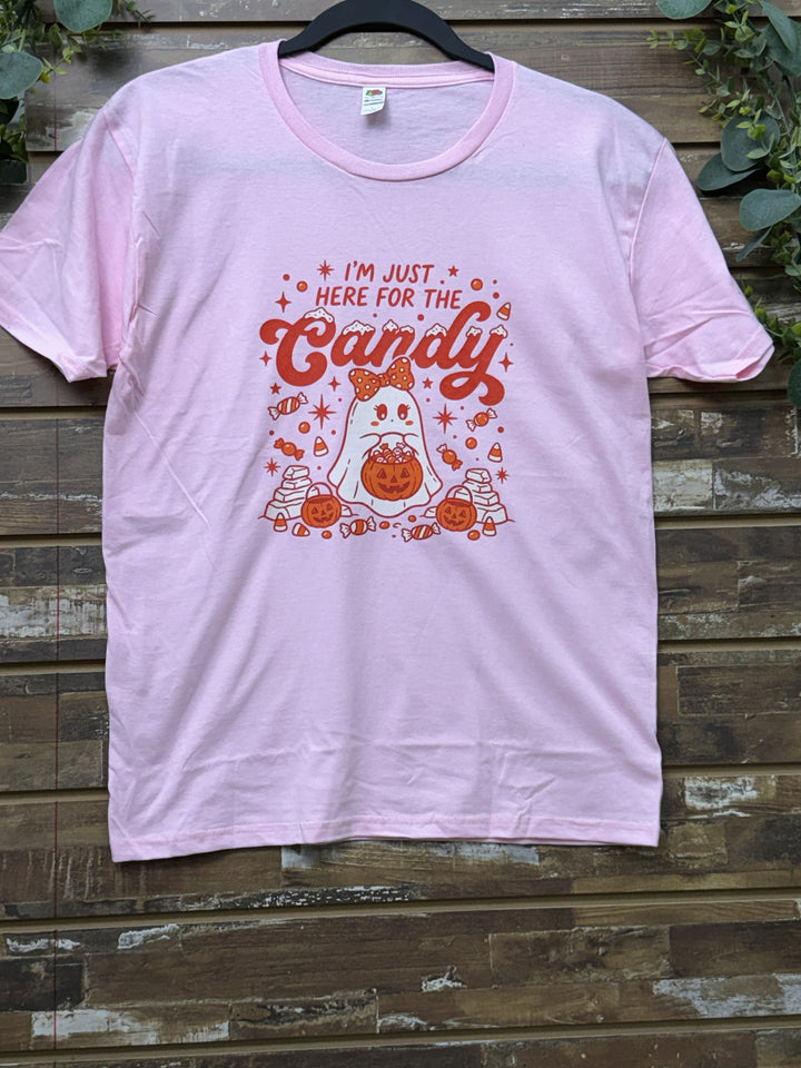 I’m Just Here for the Candy Halloween Youth Graphic T-Shirt
