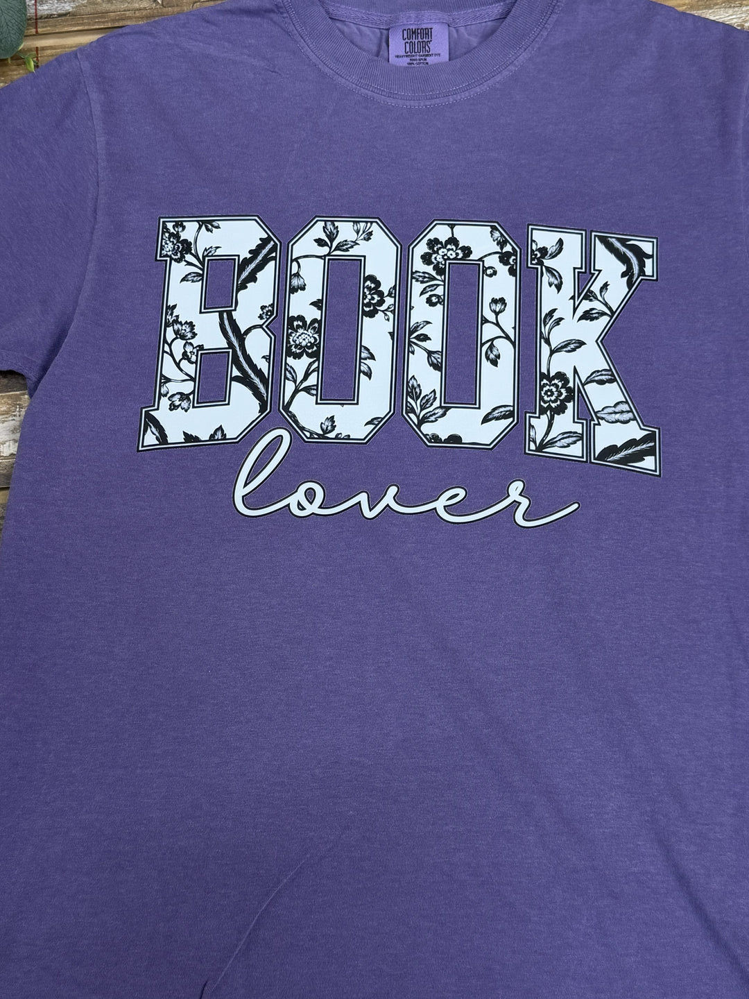 Book Lover Floral Graphic Comfort Color T-Shirt
