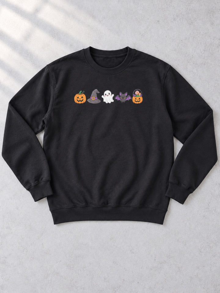 Spooky Little Halloween Lineup Graphic Sweatshirt