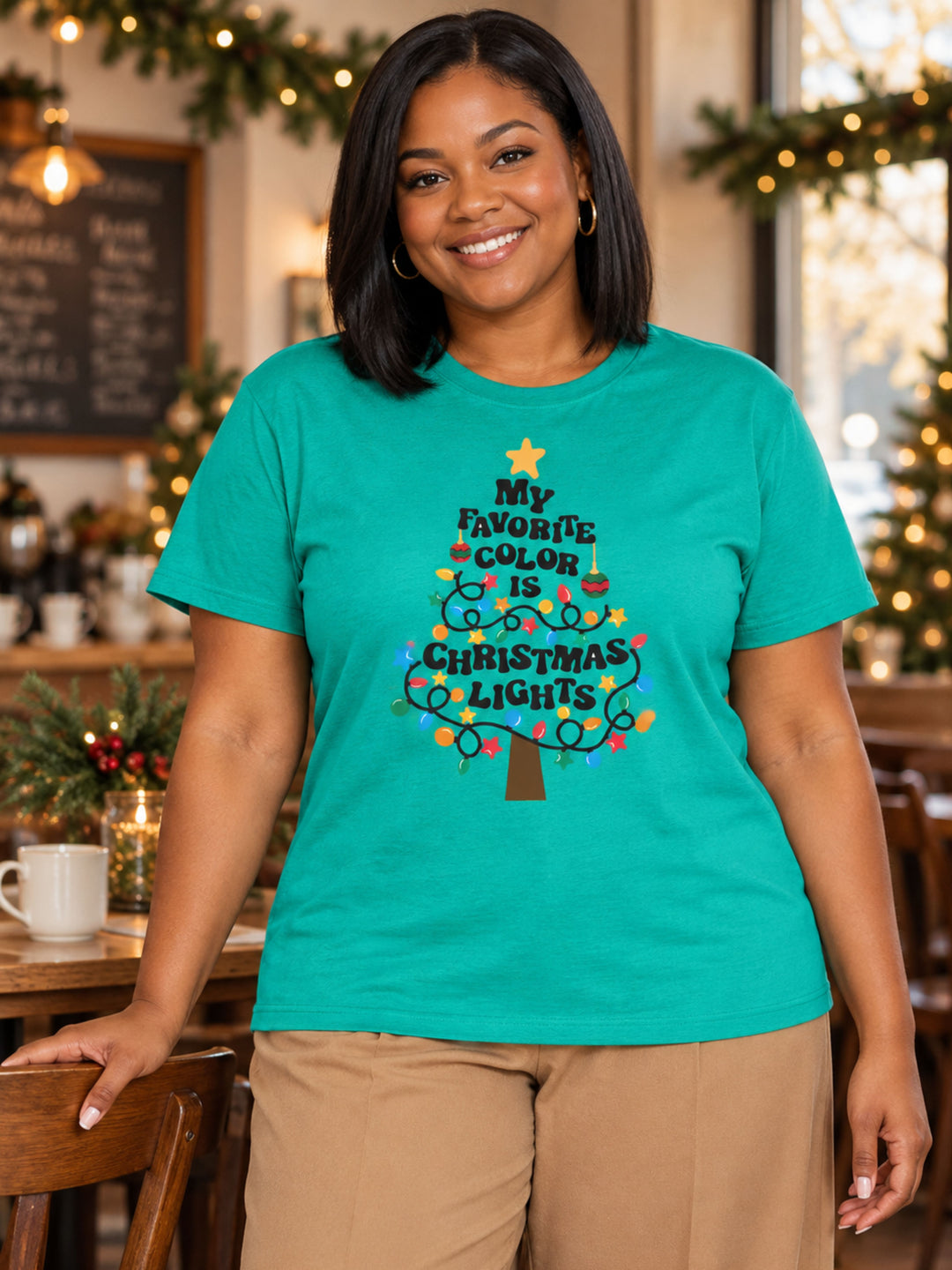 Favorite Color Christmas Lights  Graphic T-Shirt