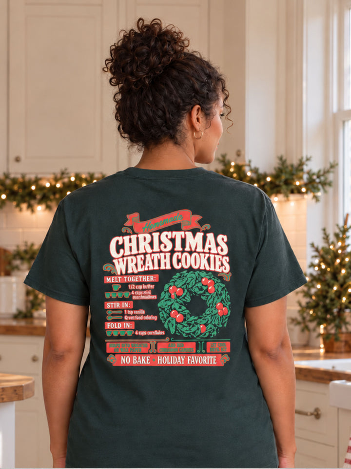 Christmas Wreath Cookie Graphic T-Shirt