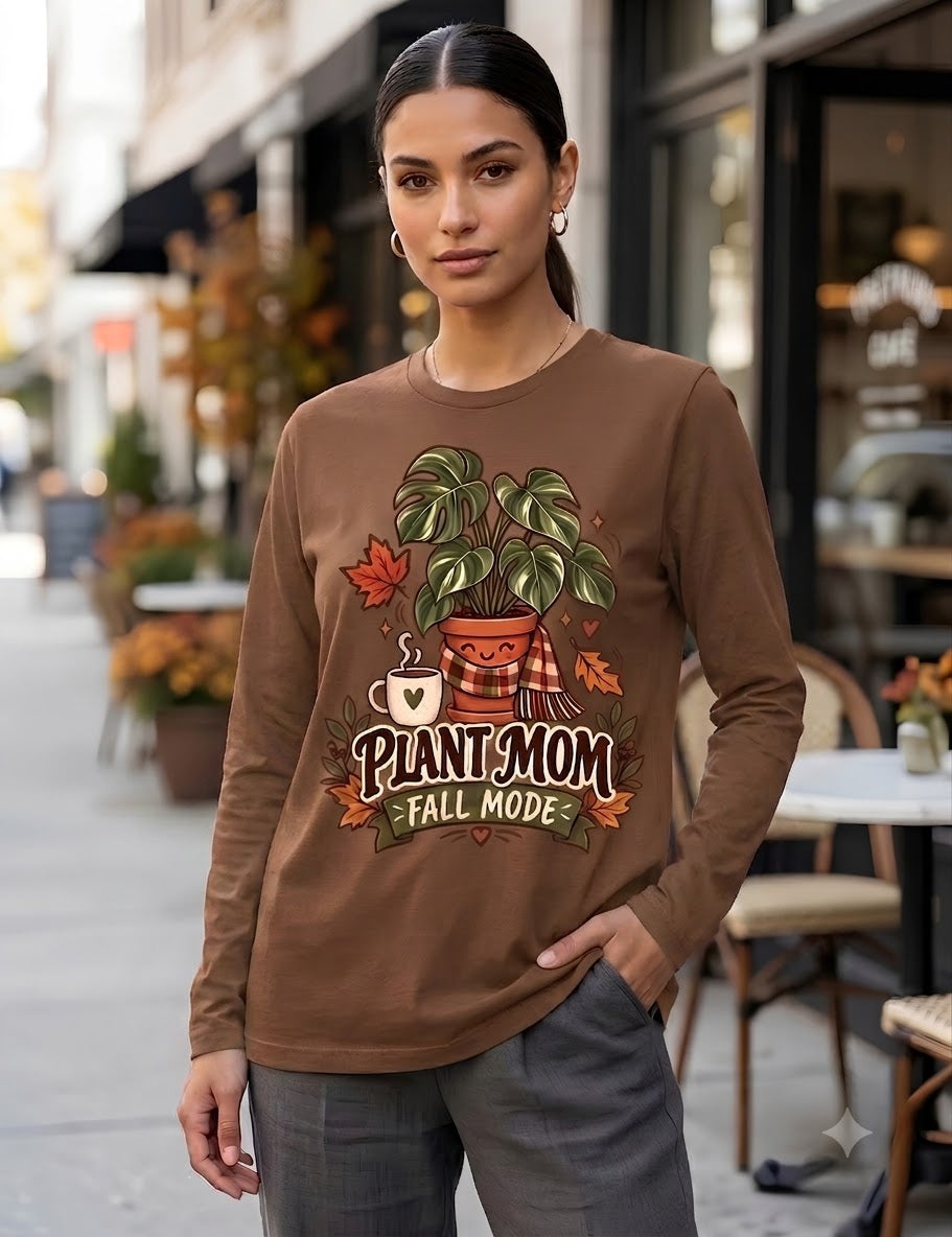 Plant Mom Cozy Graphic Long Sleeve T-Shirt