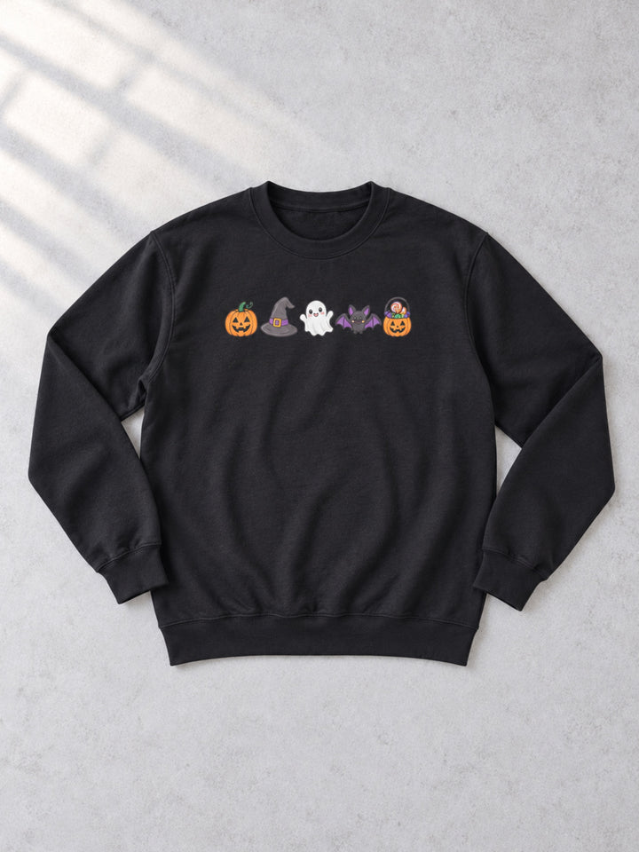 Spooky Little Halloween Lineup Graphic Sweatshirt