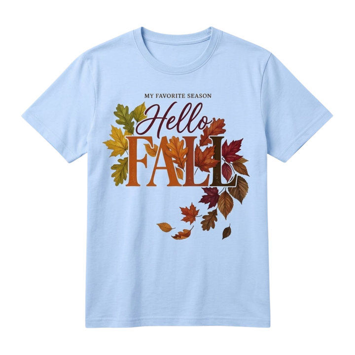Hello Fall Favorite Season Leaves Graphic T-Shirt