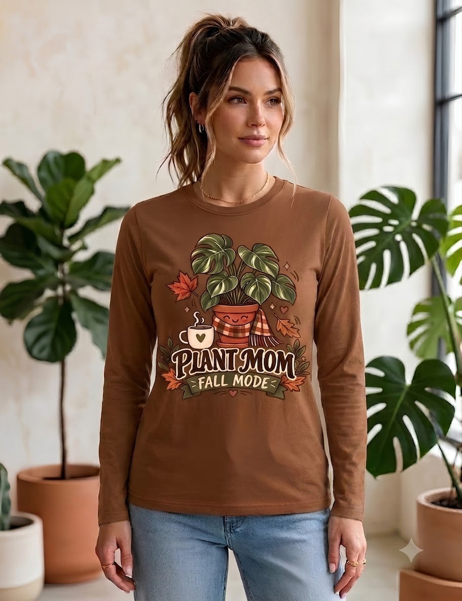 Plant Mom Cozy Graphic Long Sleeve T-Shirt