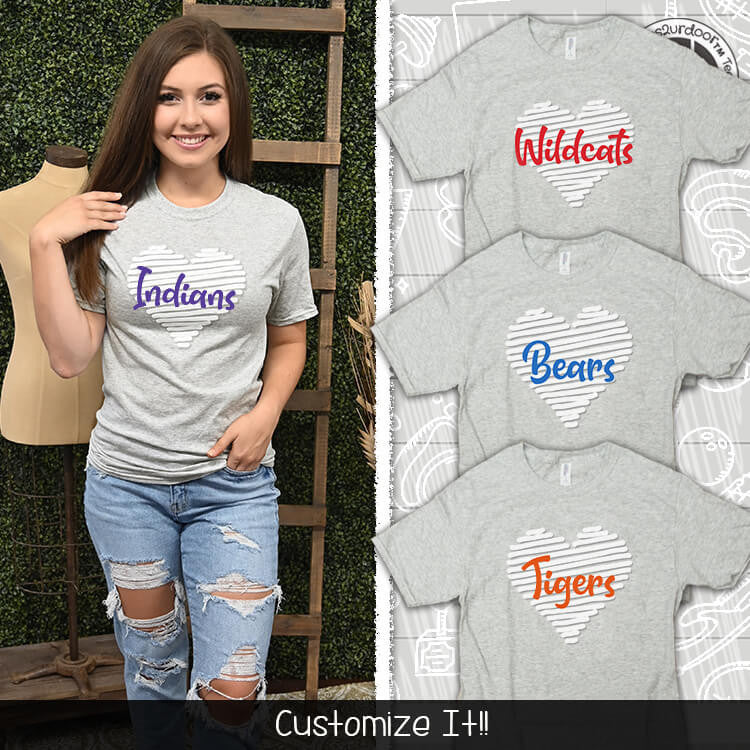 School Heart Mascot T-Shirt