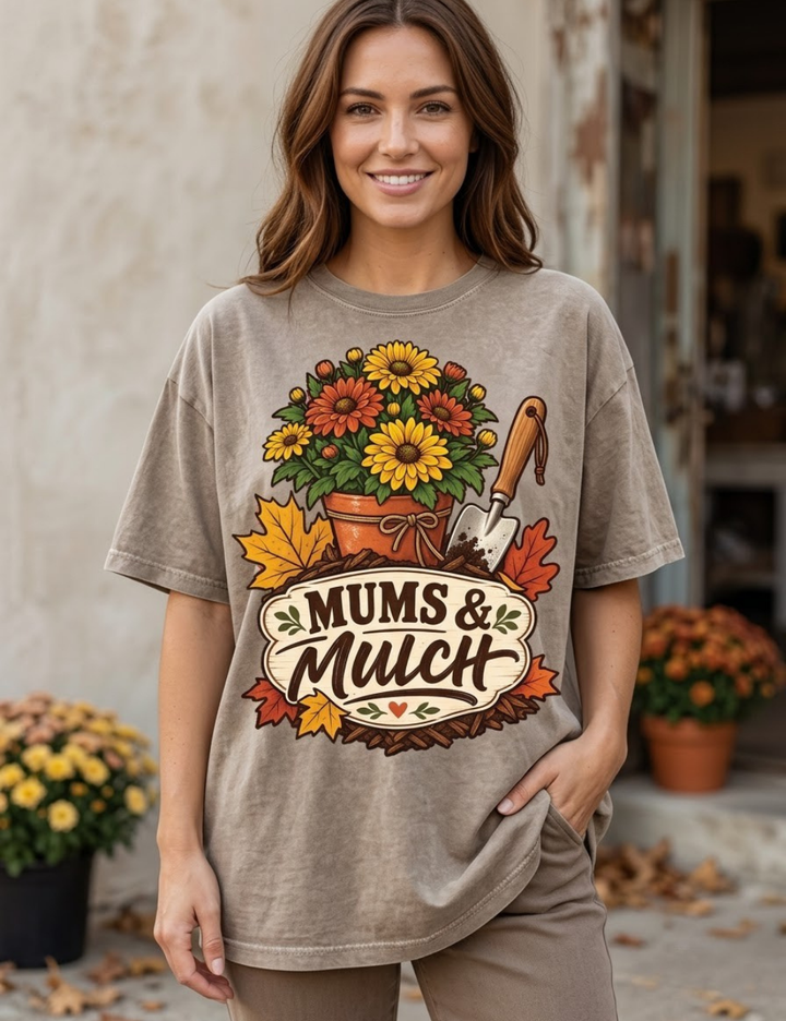 Mums &amp; Mulch Mineral Washed Graphic T-Shirt