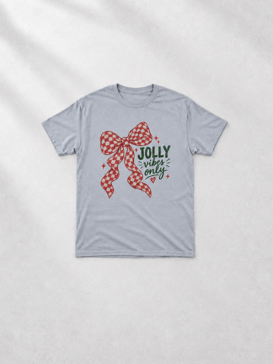 Jolly Vibes Only with Bow Graphic T-Shirt