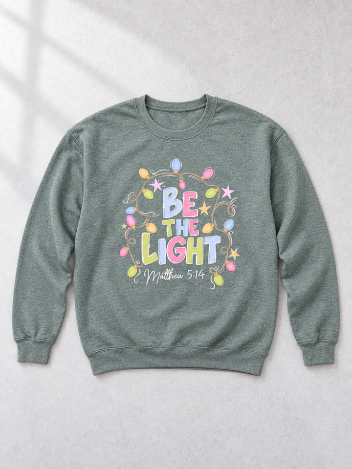 Be the Light Christmas Graphic Sweatshirt