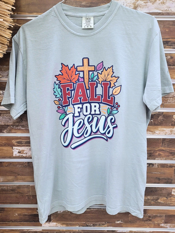Fall For Jesus Leaves Graphic Comfort Color T-Shirt