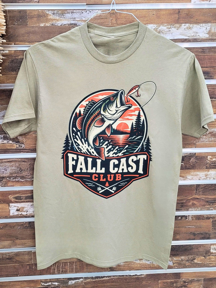 Fall Cast Club Fishing Graphic T-Shirt
