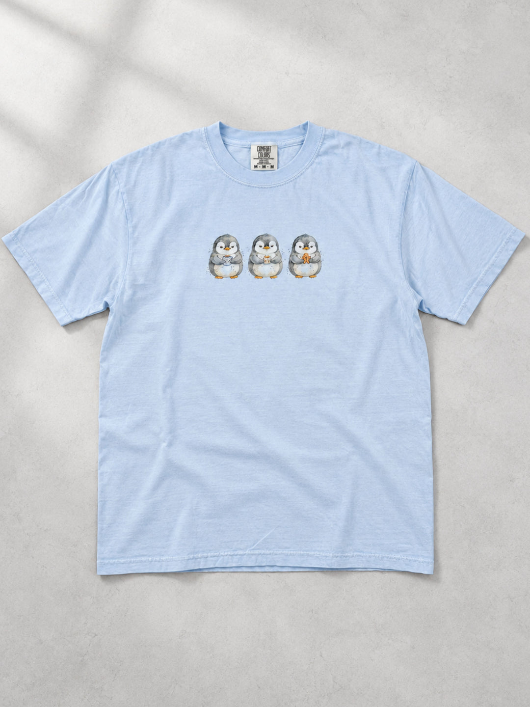Winter Grumpy Penguins Graphic Comfort Color T-Shirt