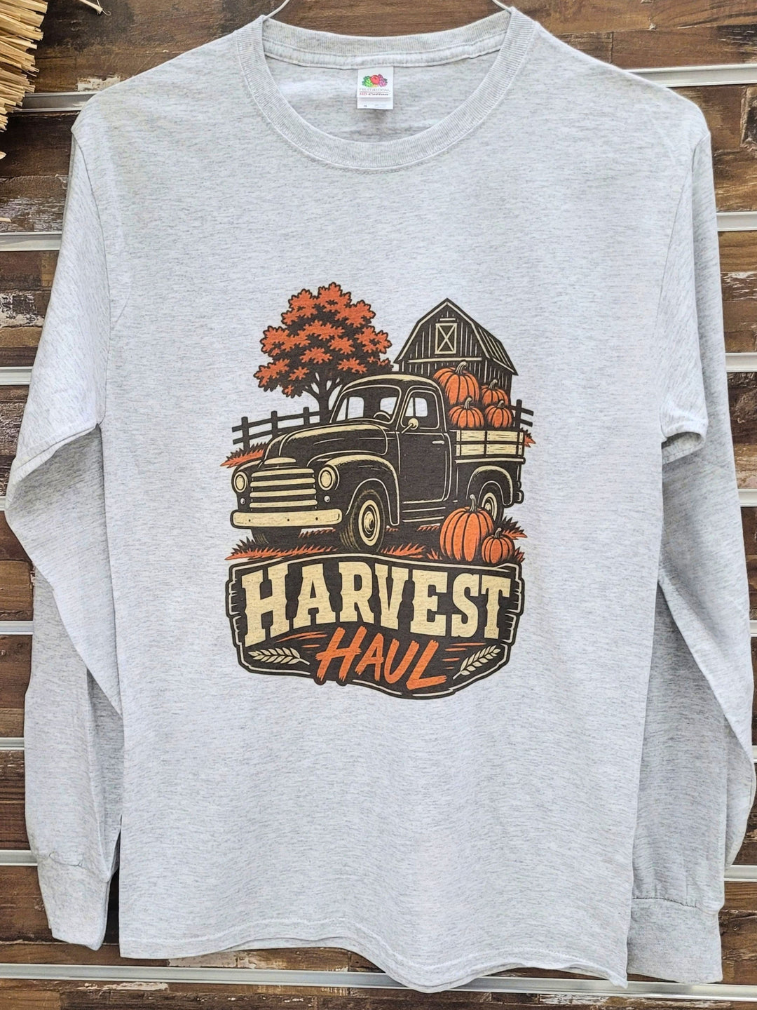 Pumpkin Truck Harvest Haul Long Sleeve GraphicT-Shirt