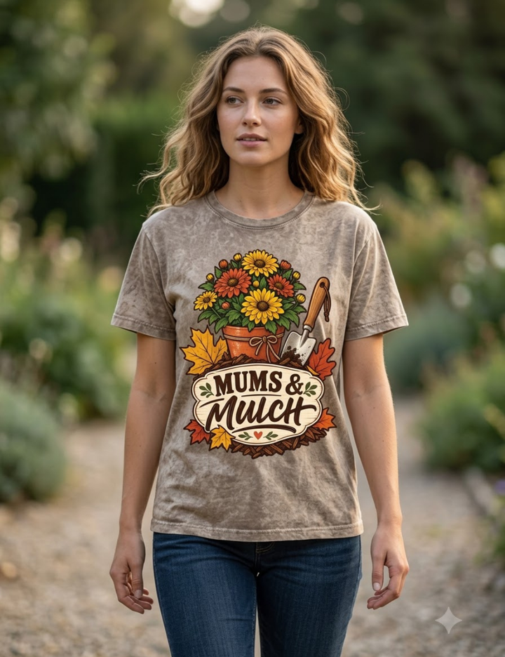 Mums &amp; Mulch Mineral Washed Graphic T-Shirt
