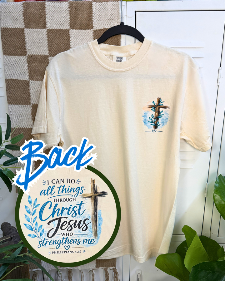 Jesus Who Strengthens Me Graphic Comfort Color T-Shirt