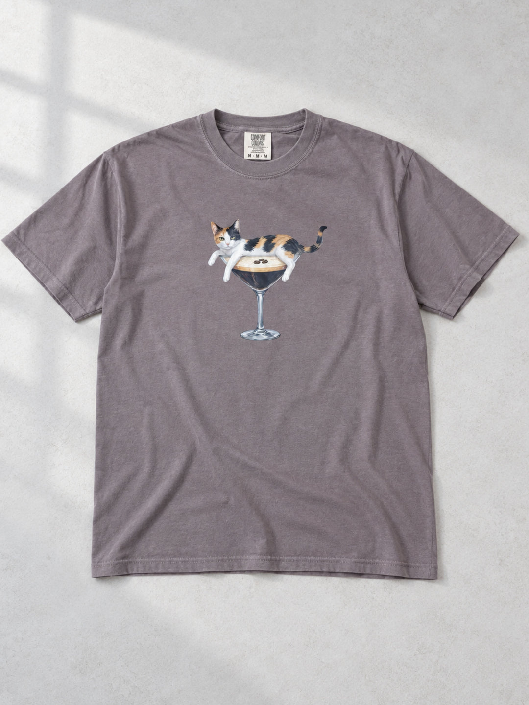 Espresso Meow-tini Graphic Comfort Color T-Shirt