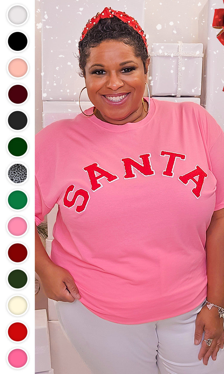 Soft Chenille Santa Graphic T-Shirt