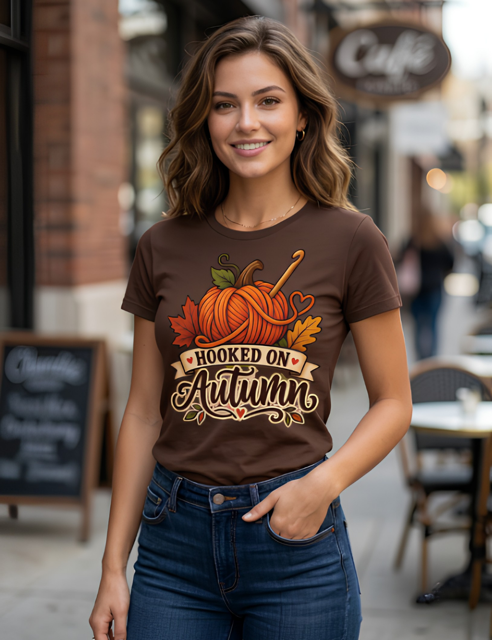 Crochet Hooked On Autumn Graphic T-Shirt