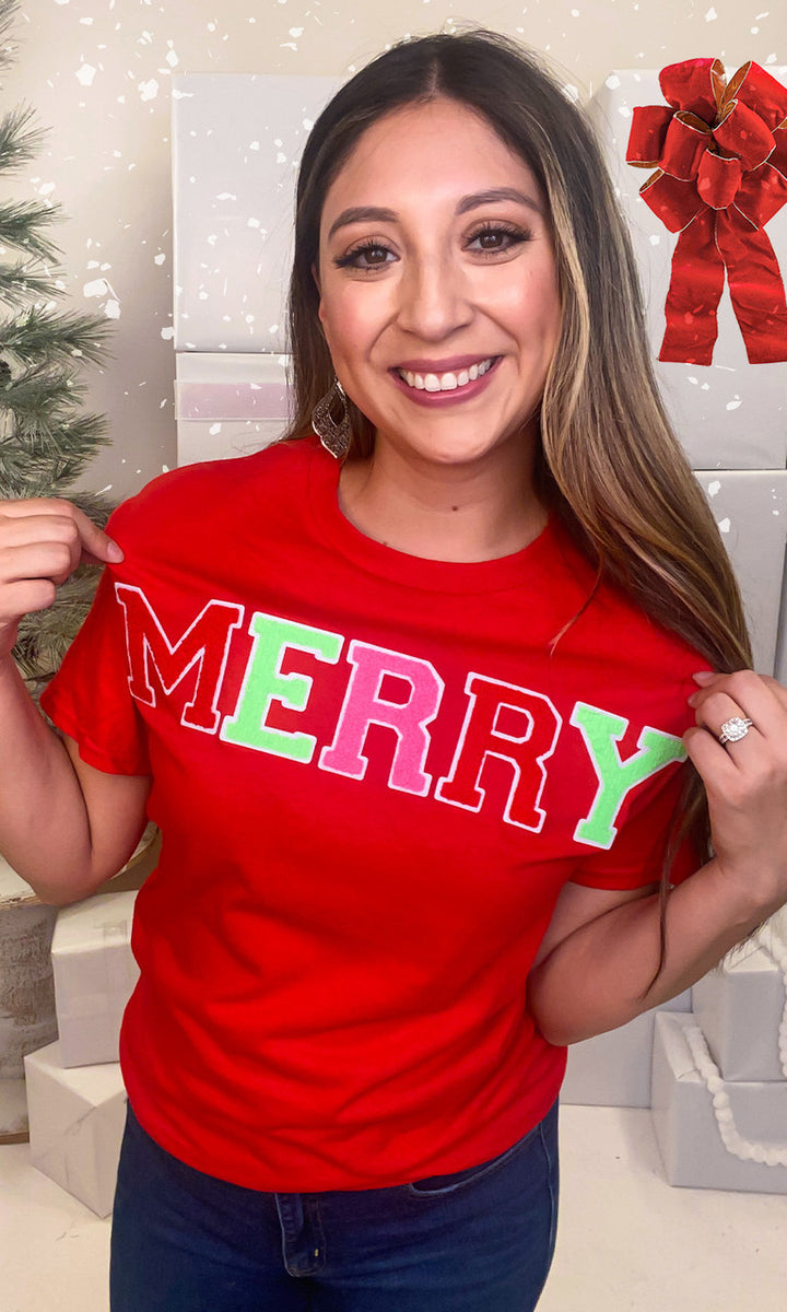 Soft Chenille Merry Graphic T-Shirt