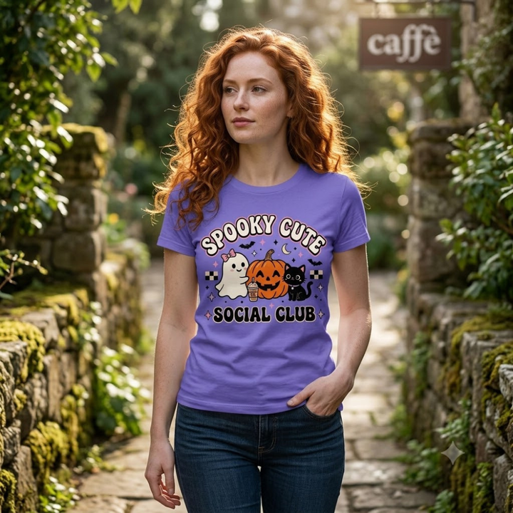 Spooky Cute Social Club Halloween Graphic T-Shirt