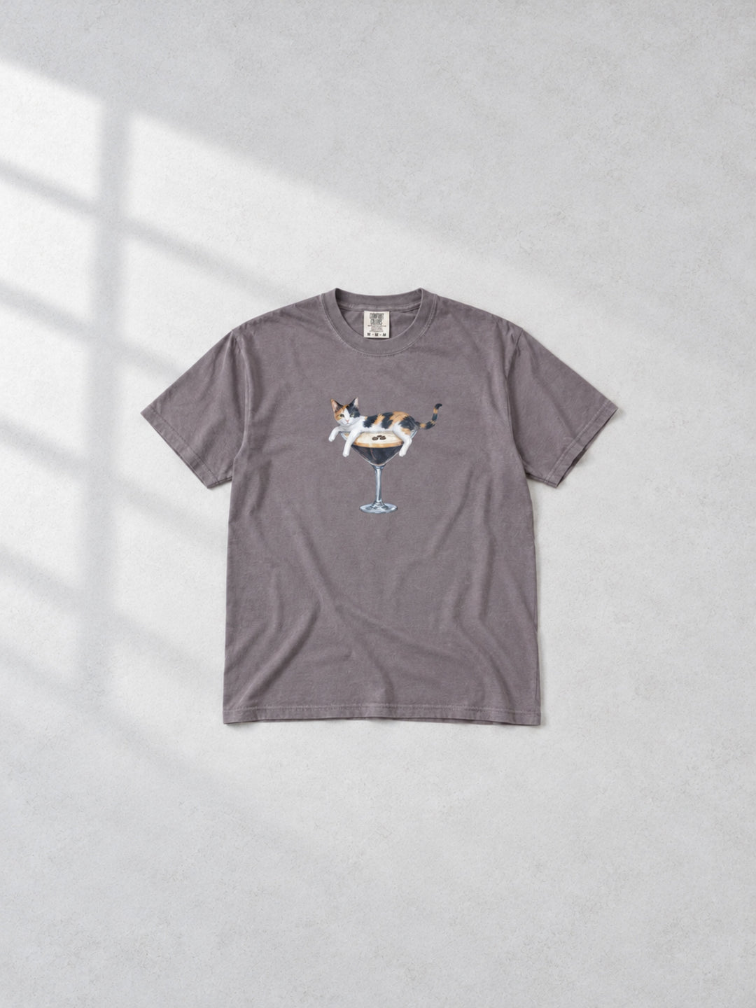 Espresso Meow-tini Graphic Comfort Color T-Shirt