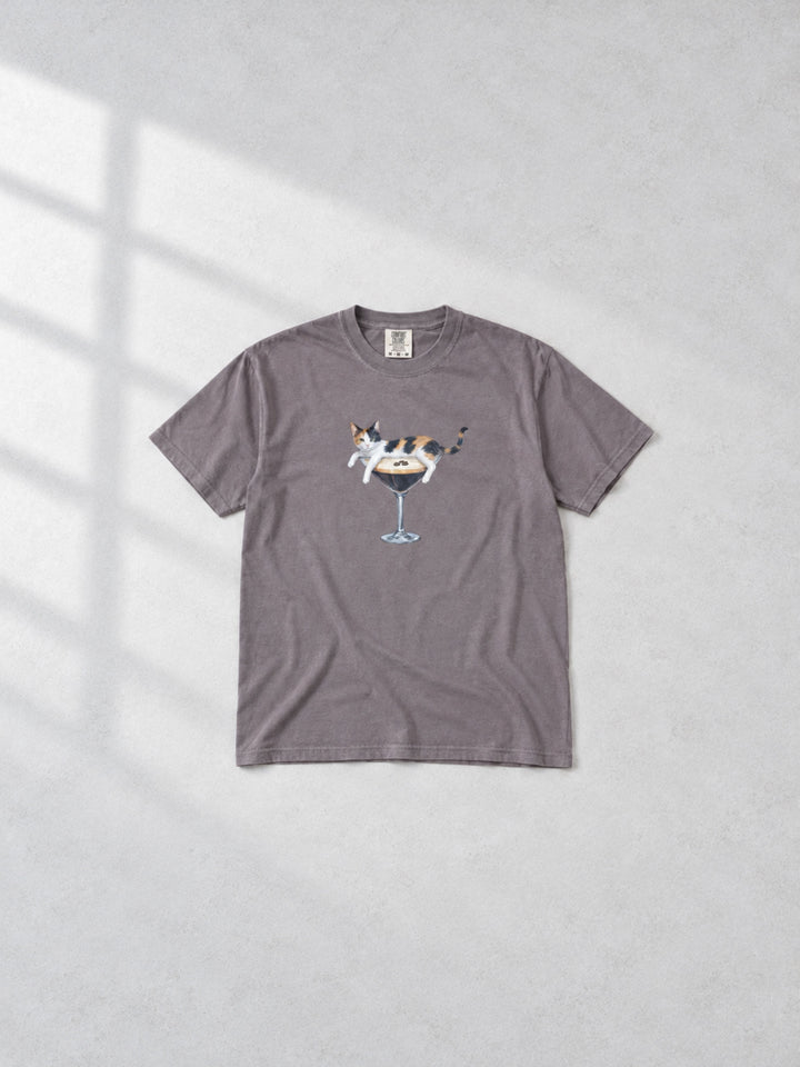 Espresso Meow-tini Graphic Comfort Color T-Shirt