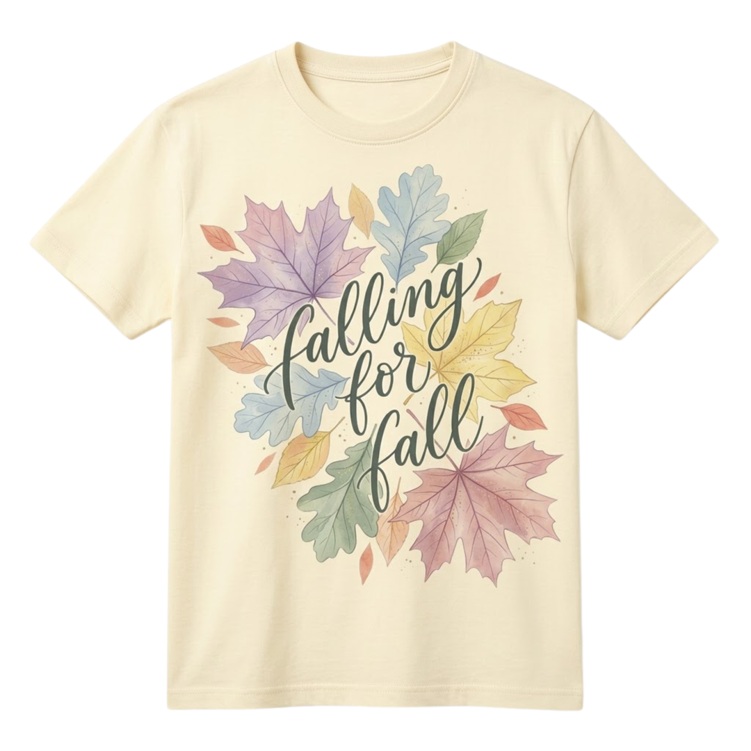 Falling For Fall  Watercolor Leaves Graphic T-Shirt