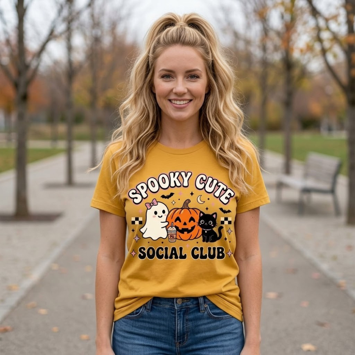 Spooky Cute Social Club Halloween Graphic T-Shirt