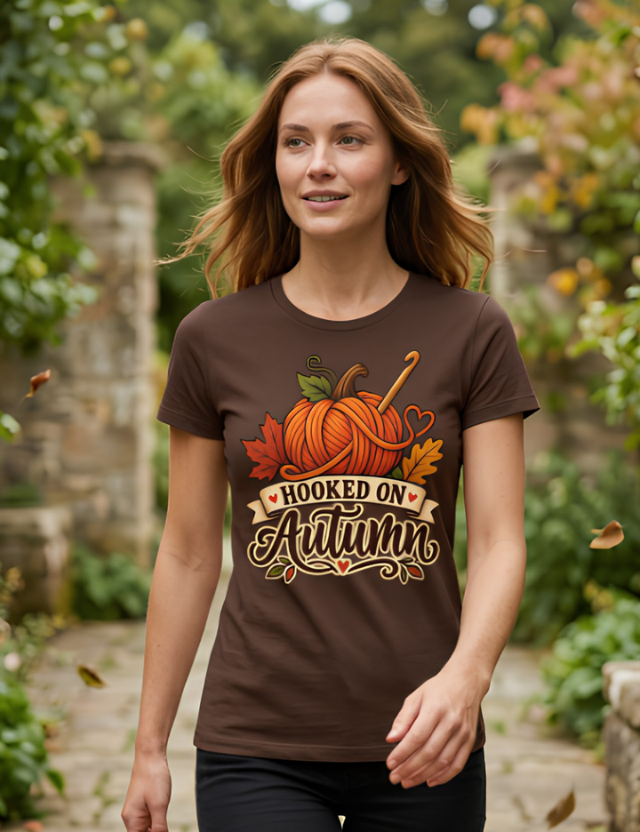 Crochet Hooked On Autumn Graphic T-Shirt