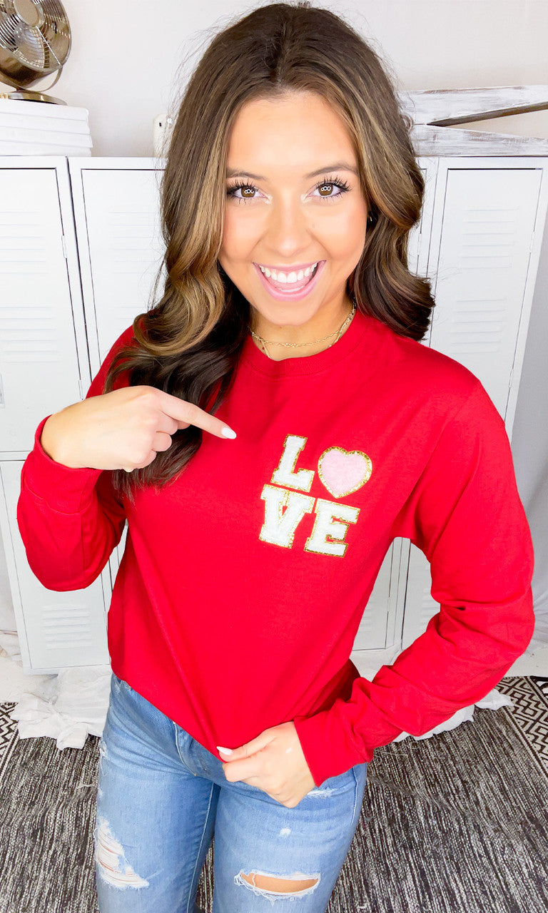Love Chenille Left Chest Longsleeve