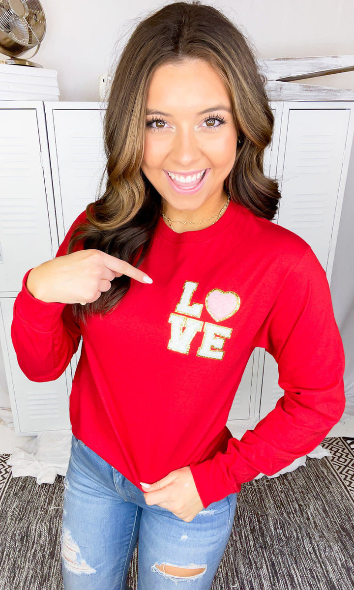 Love Chenille Left Chest Longsleeve