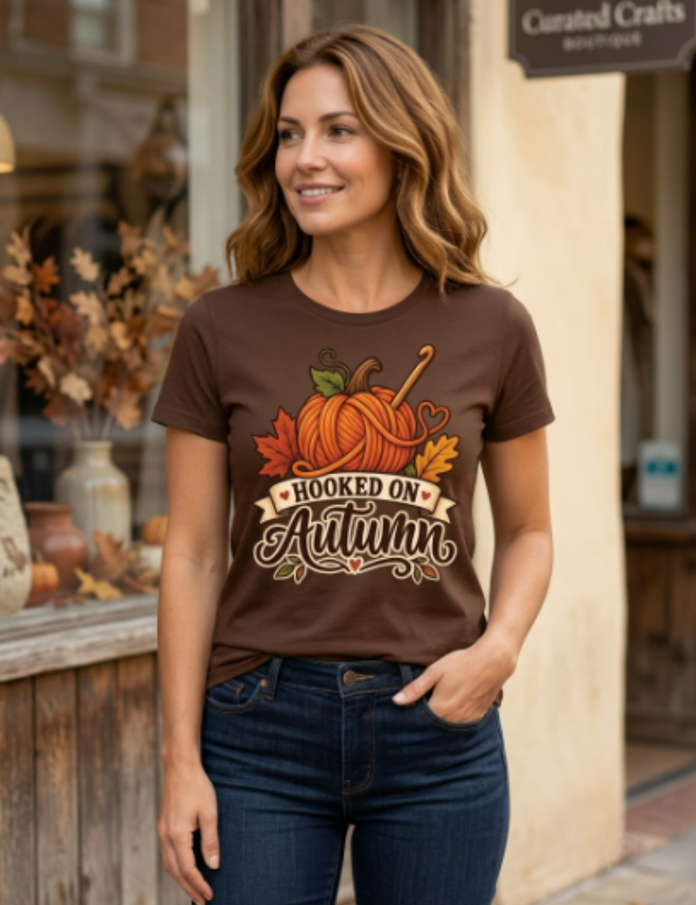 Crochet Hooked On Autumn Graphic T-Shirt