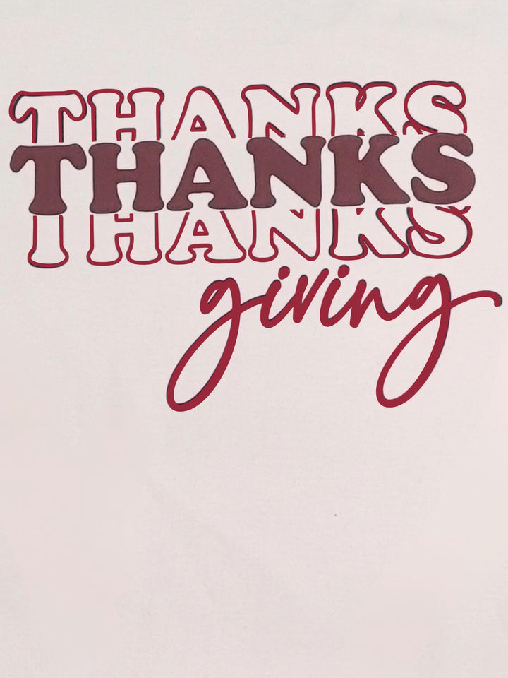 Magic Puff Thankgiving Shadow Boyfriend Long Sleeve Graphic T-Shirt