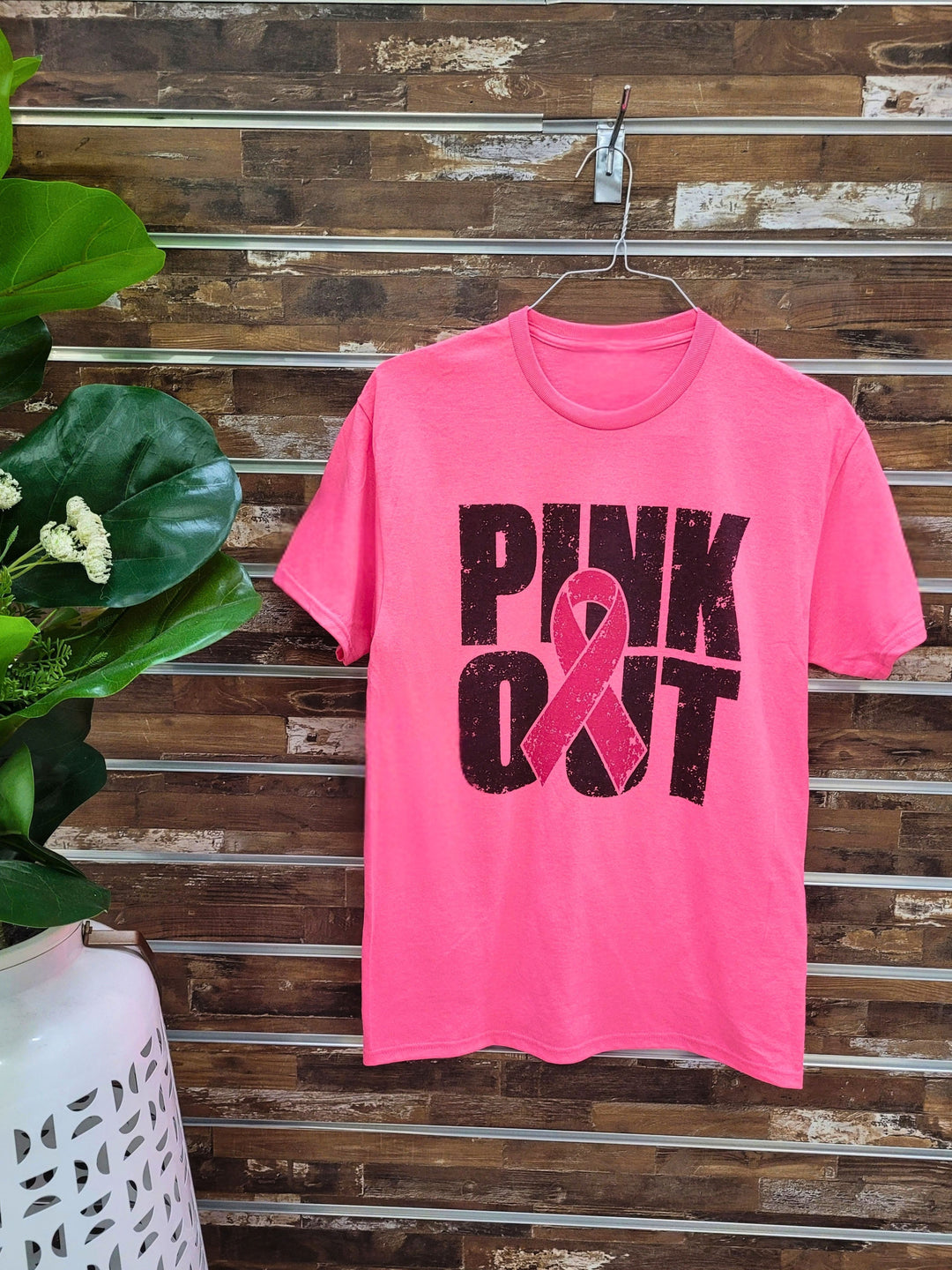 Grunge Pink Out Ribbon Graphic T-Shirt