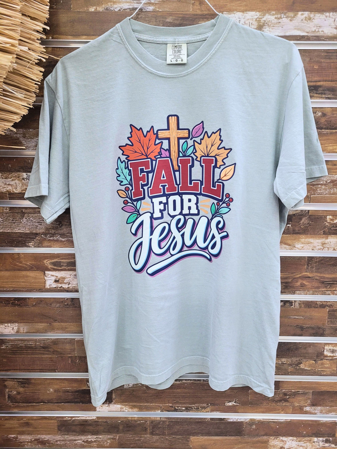 Fall For Jesus Leaves Graphic Comfort Color T-Shirt