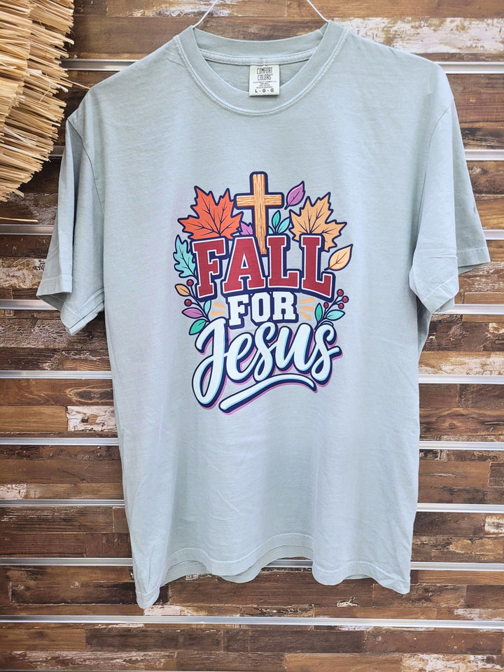 Fall For Jesus Leaves Graphic Comfort Color T-Shirt